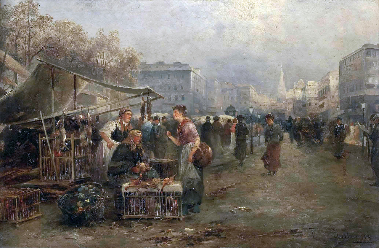 Poultry Market by Emil Barbarini,A3(16x12")Poster