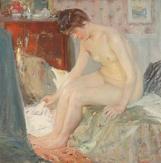 After the Bath, vintage artwork by Richard Edward Miller, 12x8" (A4) Poster