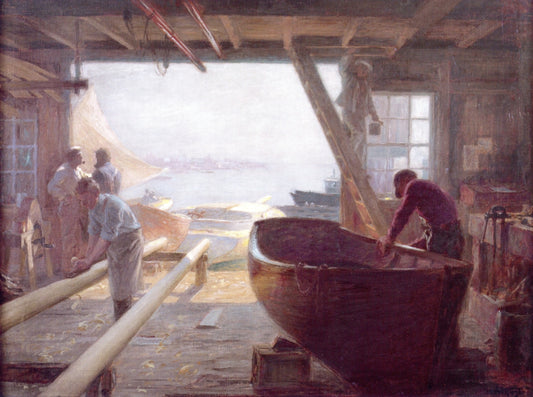 The Boat Builders' Shop by Edward Henry Potthast,A3(16x12")Poster