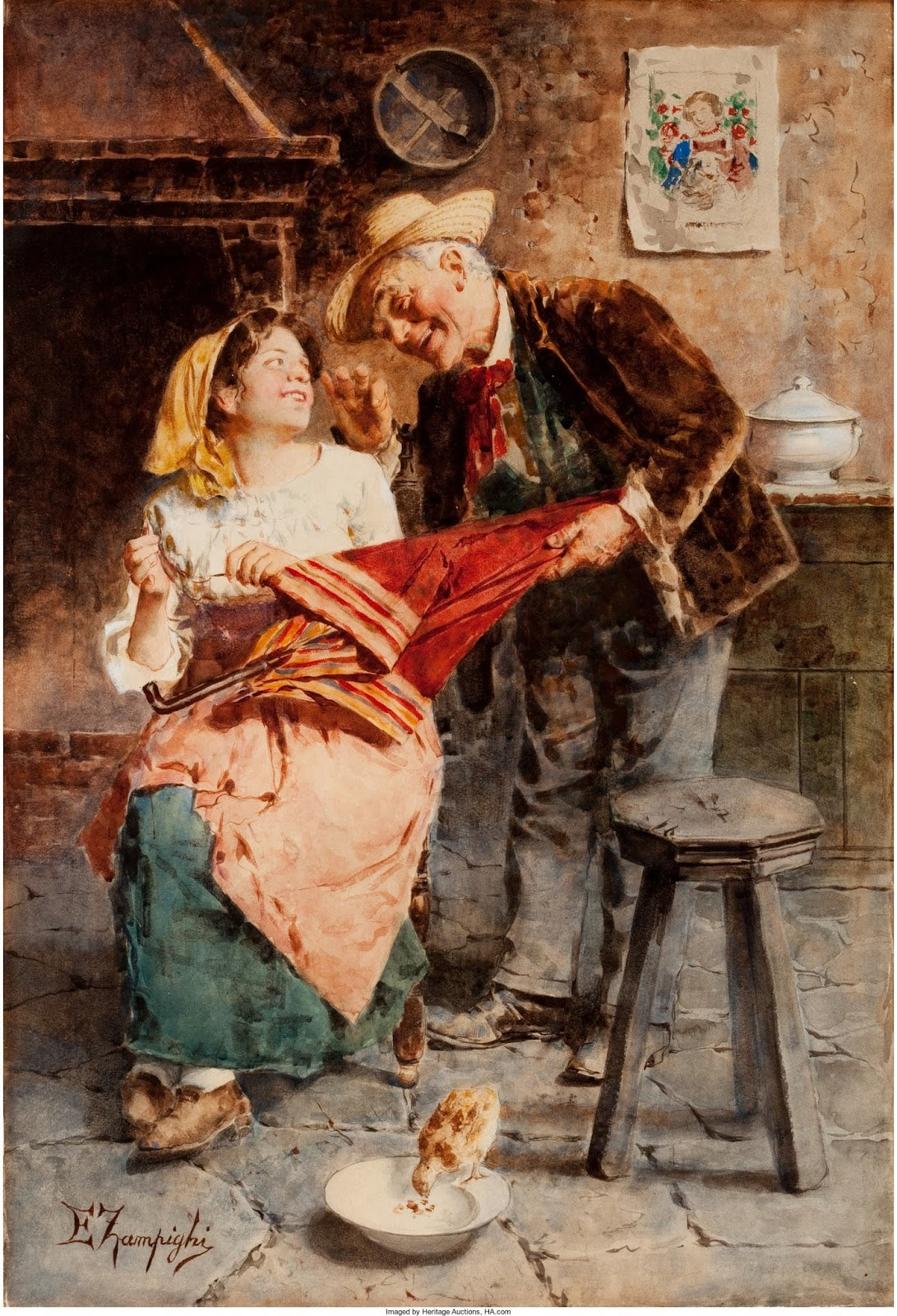 Follies of old age by Eugenio Zampighi,A3(16x12")Poster