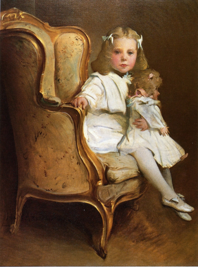 rtrait of a Young Girl with Her Doll by John White Alexander,A3(16x12")Poster