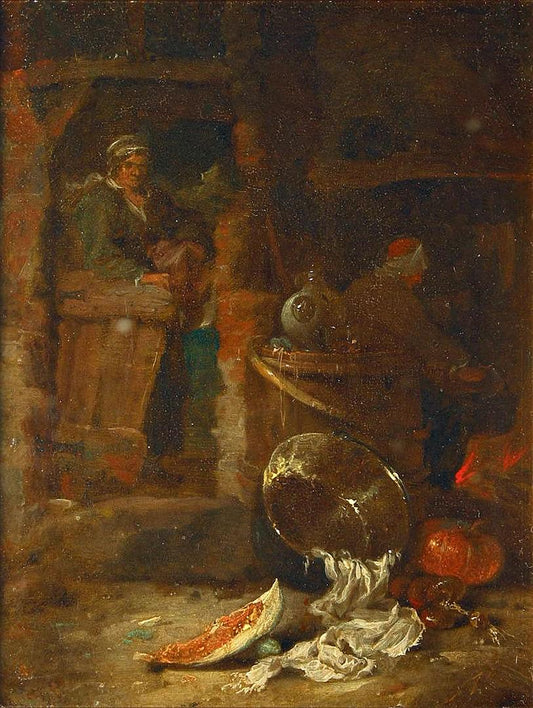 The Kitchen Corner, vintage artwork by Willem Kalf, 12x8" (A4) Poster