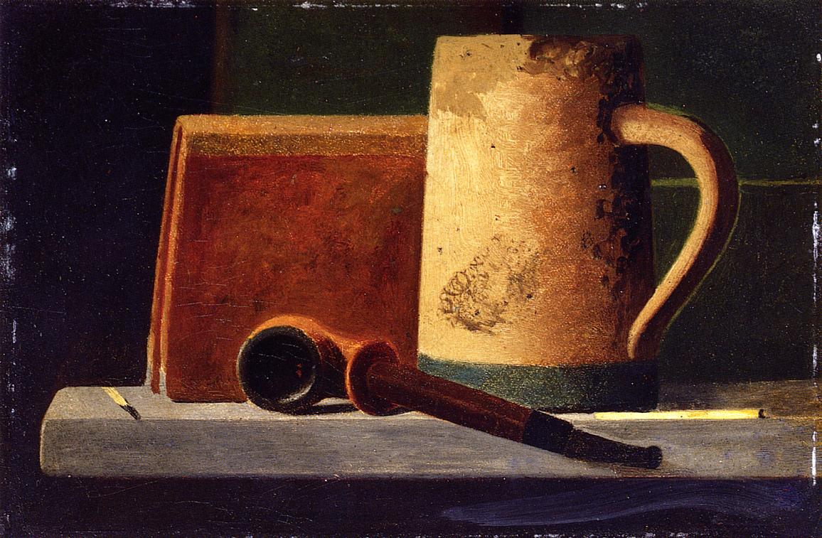 Mug, Pipe and Book in Window Ledge by John Frederick Peto,A3(16x12")Poster