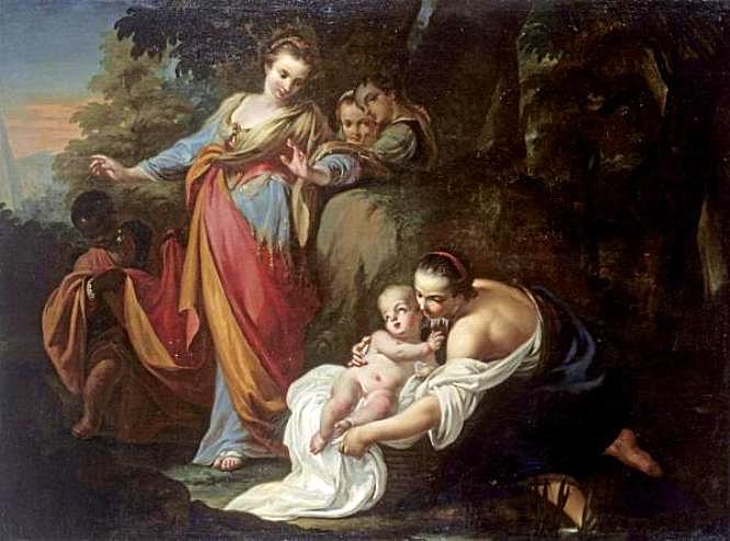 The Finding Of Moses, vintage artwork by Gianbettino Cignaroli, 12x8" (A4) Poster