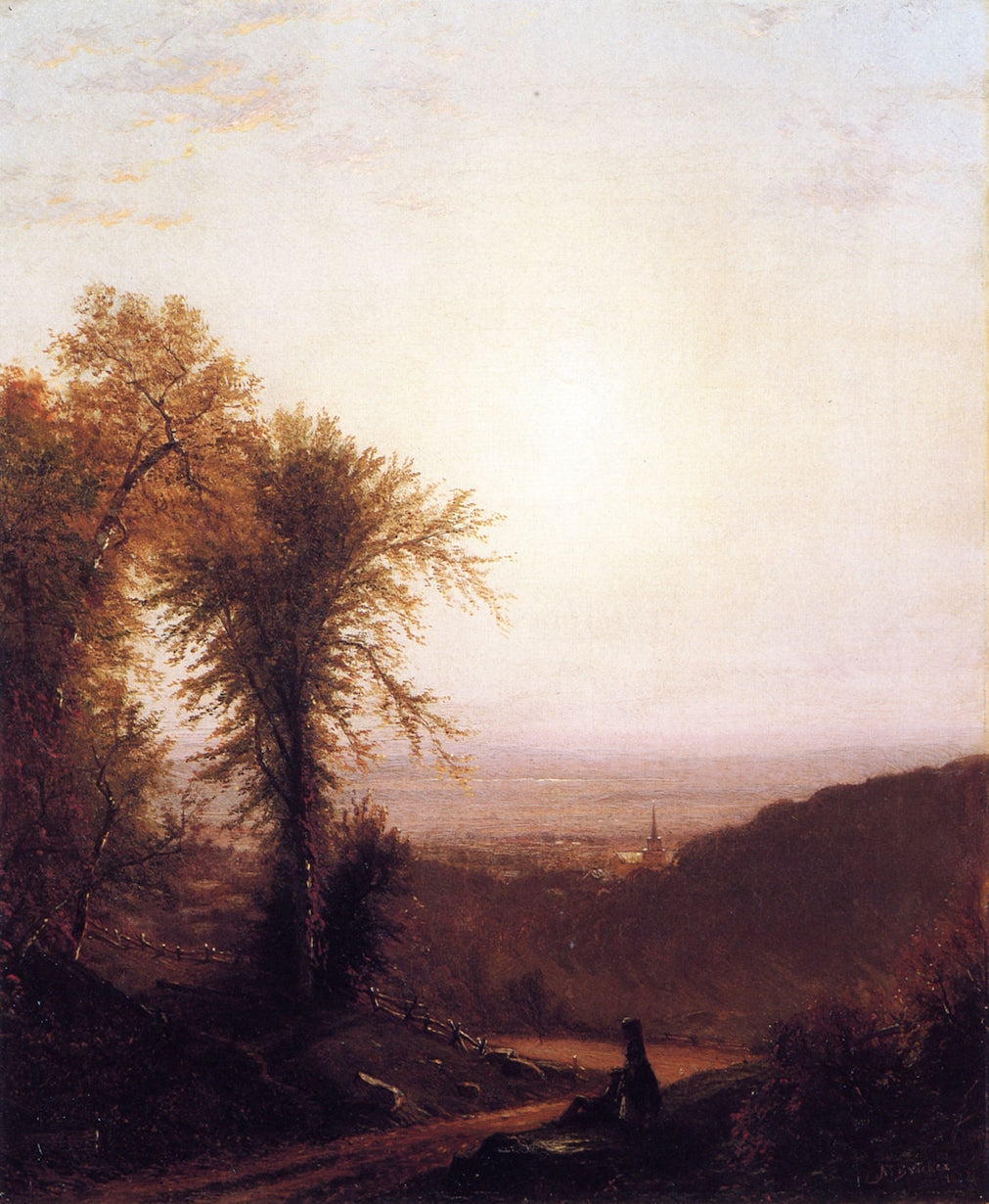 Dusk on the Hill Side, vintage artwork by Alfred Thompson Bricher, 12x8" (A4) Poster