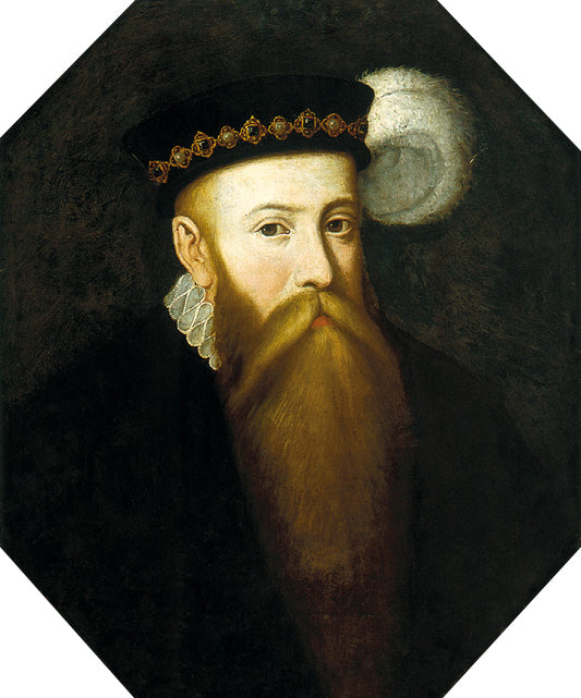 Portrait of John III Vasa, vintage artwork by Peter Danckerts de Rij, 12x8" (A4) Poster