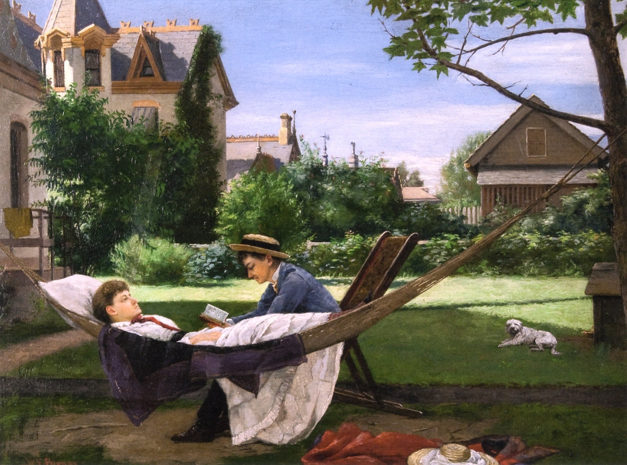 Reading Aloud, vintage artwork by William Vierplank Birney, 12x8" (A4) Poster