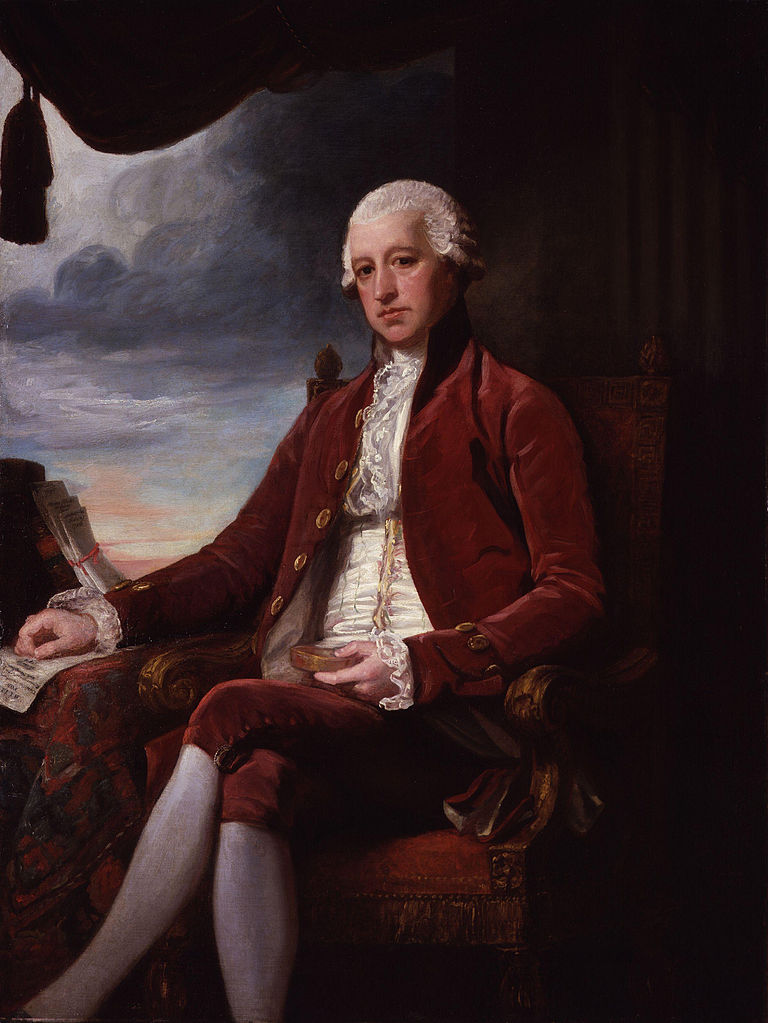 Charles Jenkinson, 1st Earl of Liverpool, vintage artwork by George Romney, 12x8" (A4) Poster
