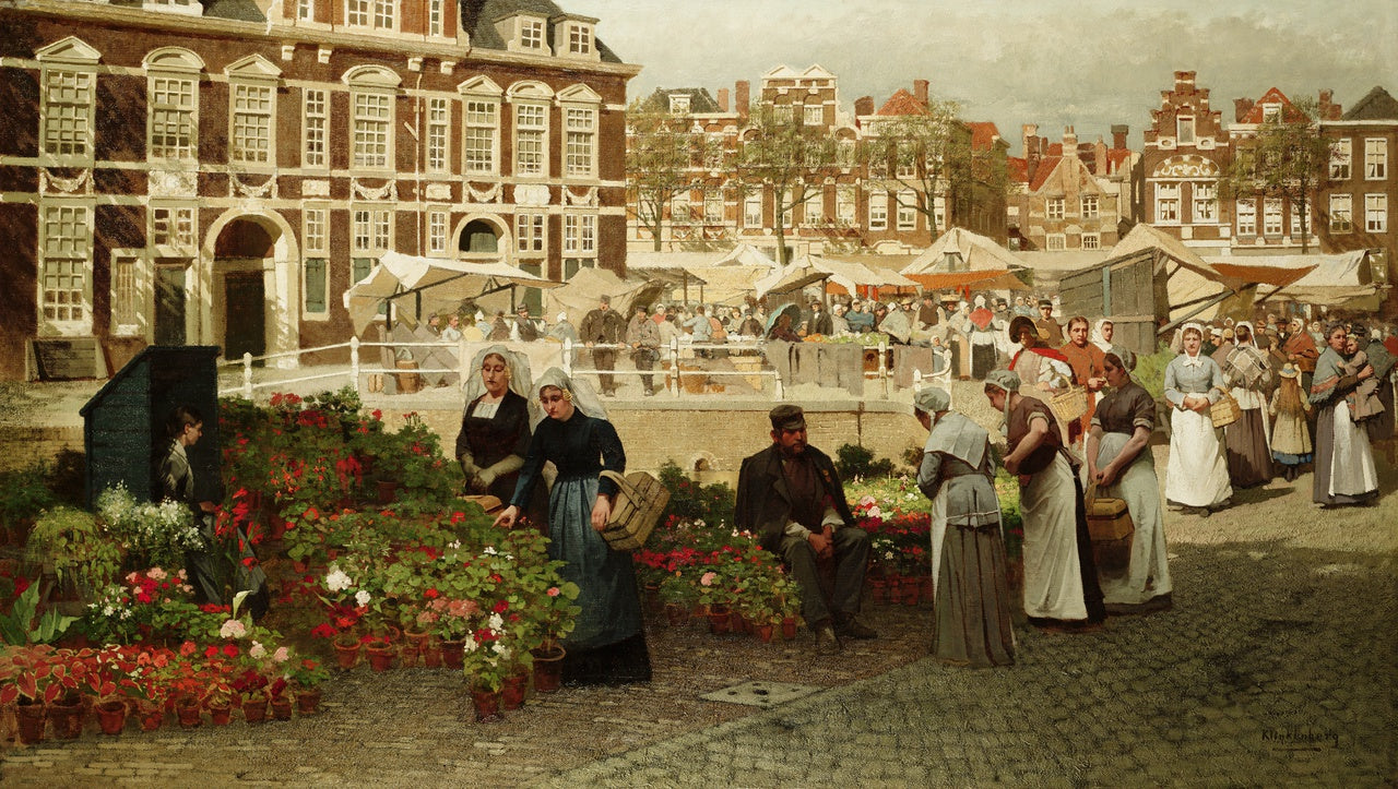 Market in the Hague by Johannes Christiaan Karel Klinkenberg,A3(16x12")Poster