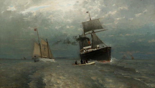 The Old and the New Times, vintage artwork by Nils Hansteen, 12x8" (A4) Poster