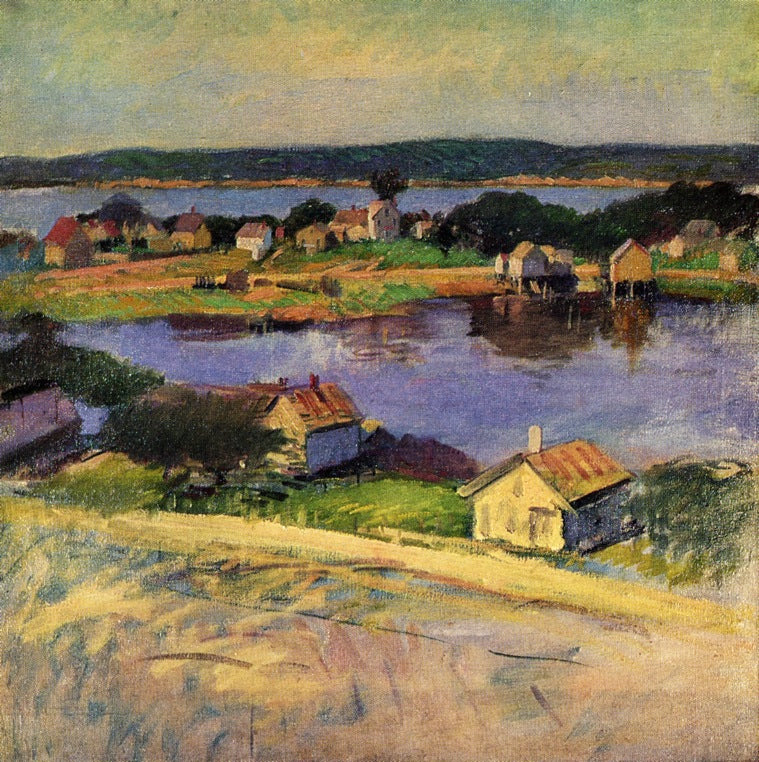 Inlet Harbor, vintage artwork by Frank Duveneck, 12x8" (A4) Poster