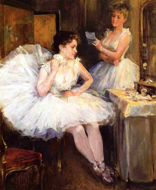 The Ballet Dancers, vintage artwork by Willard Leroy Metcalf, 12x8" (A4) Poster