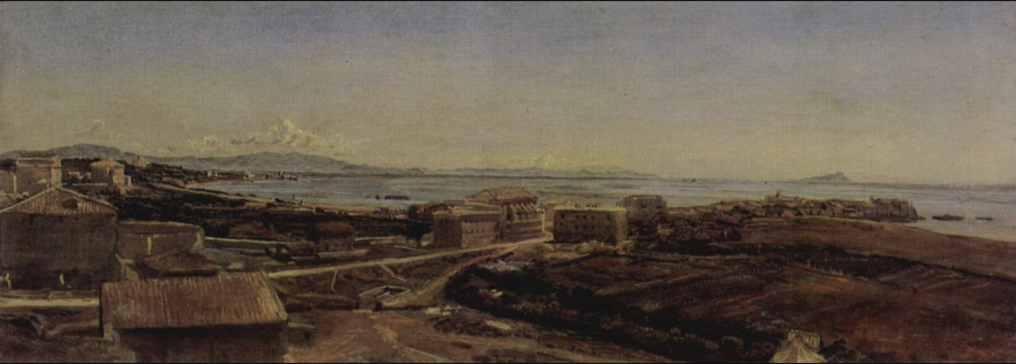 Torre del Greco near Pompeii, vintage artwork by Alexander Ivanov, A3 (16x12") Poster Print