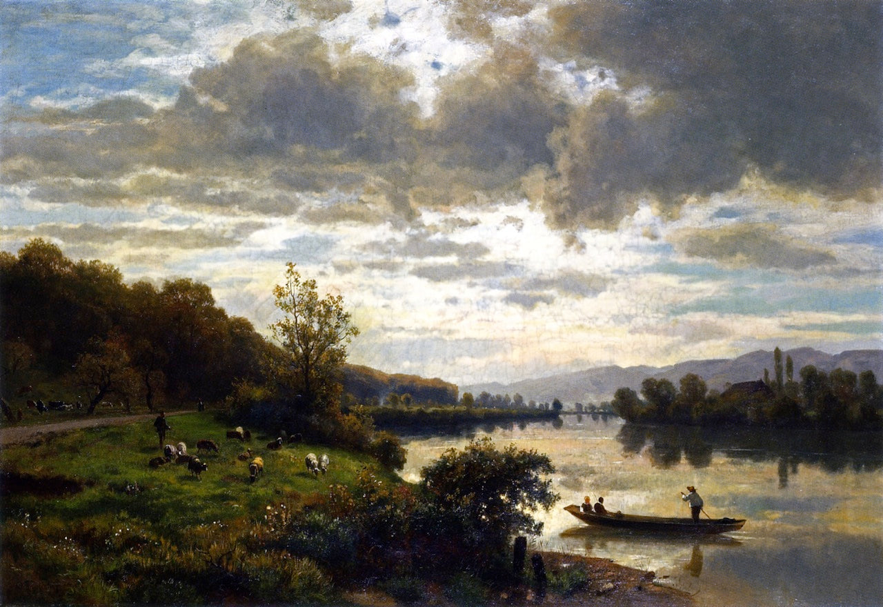 The Aare near Dreibeinskreuz, vintage artwork by Otto Frölicher, 12x8" (A4) Poster