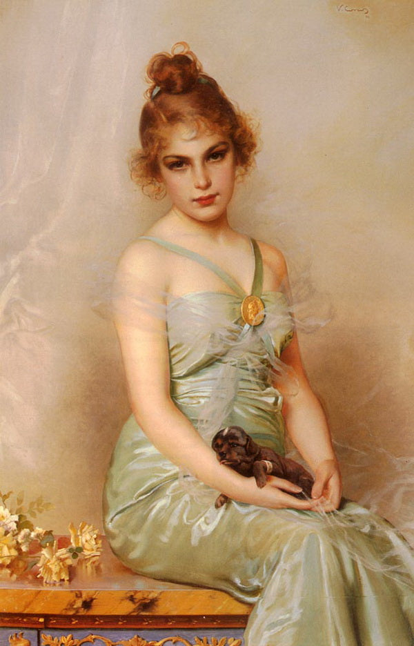The Wounded Puppy by Vittorio Matteo Corcos,A3(16x12")Poster