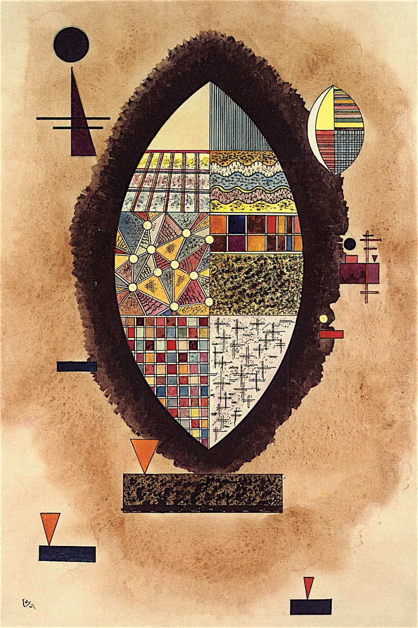Braun um Bunt, vintage artwork by Wassily Kandinsky, 12x8" (A4) Poster