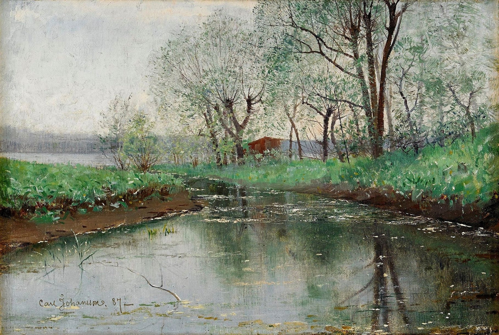River Mouth in Spring by Carl Johansson,A3(16x12")Poster