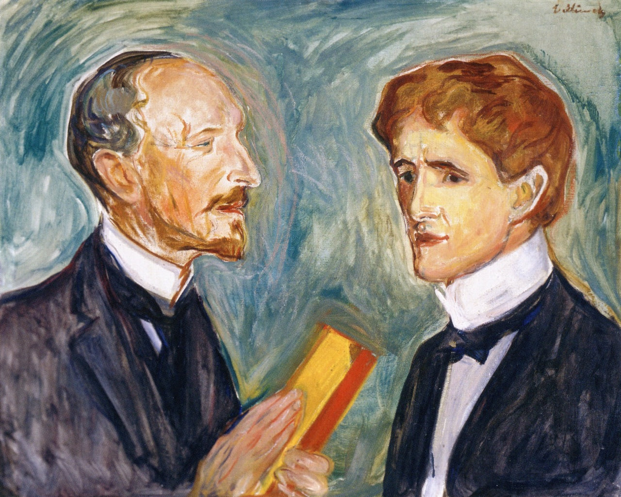 Albert Kollmann and Sten Drewsen, vintage artwork by Edvard Munch, 12x8" (A4) Poster