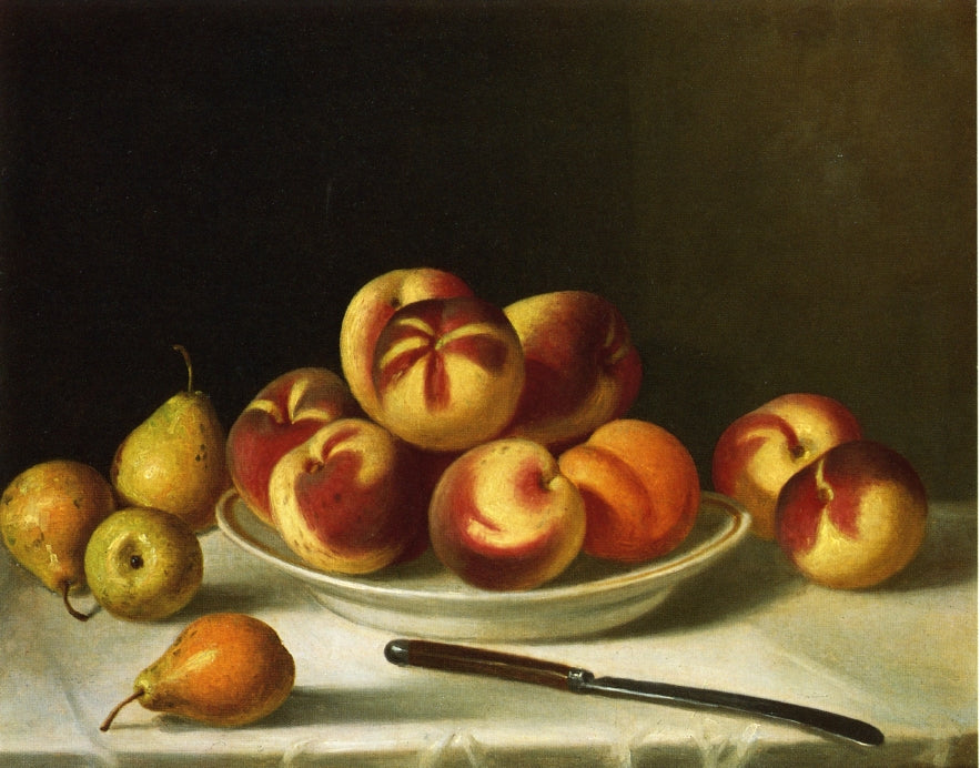 Still Life with Peaches and Pears, vintage artwork by John F. Francis, A3 (16x12") Poster Print