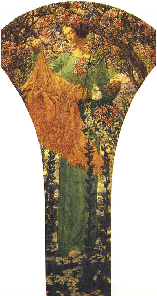 Woman by the Cradle by Carlos Schwabe,A3(16x12")Poster