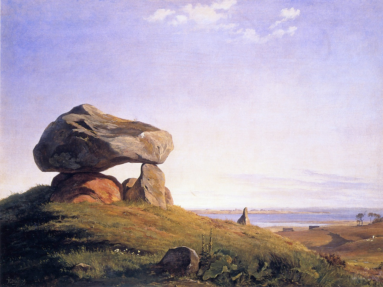 Dolmen at Taklev, vintage artwork by Johan Thomas Lundby e, A3 (16x12") Poster Print