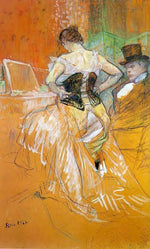 Elles: Woman in a Corset by Henri de Toulouse-Lautrec,A3(16x12")Poster