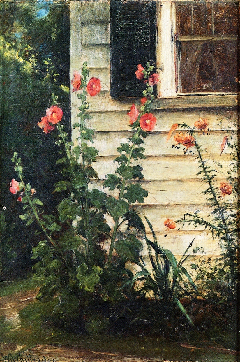 Hollyhocks and Daylilies, vintage artwork by Thomas Worthington Whittredge, A3 (16x12") Poster Print