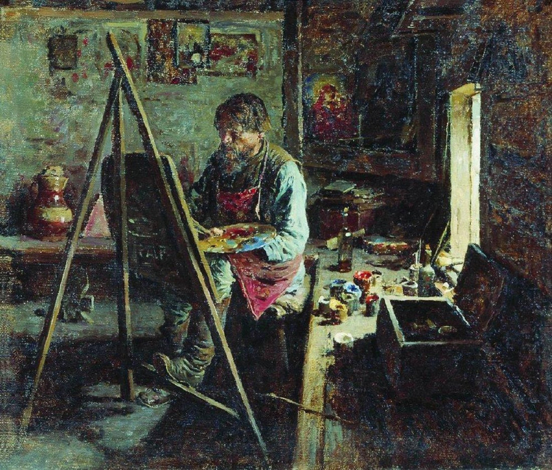 Village Painter by Abram Efimovich Arkhipov,A3(16x12")Poster