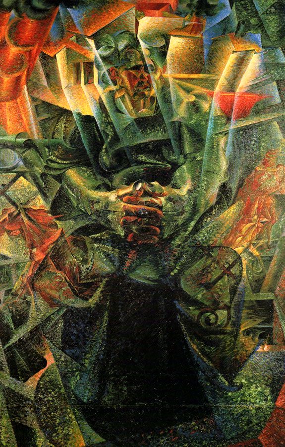 Materia, vintage artwork by Umberto Boccioni, 12x8" (A4) Poster