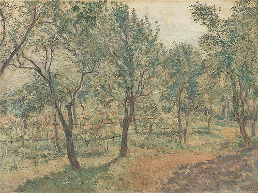 Garden in Spring, vintage artwork by Louis Hayet, 12x8" (A4) Poster