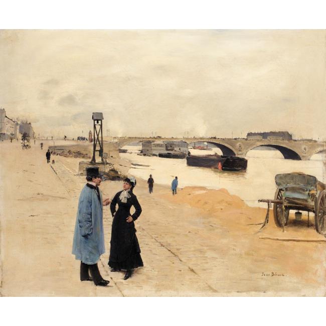Le Pont de Bercy, vintage artwork by Jean-Georges Beraud, 12x8" (A4) Poster