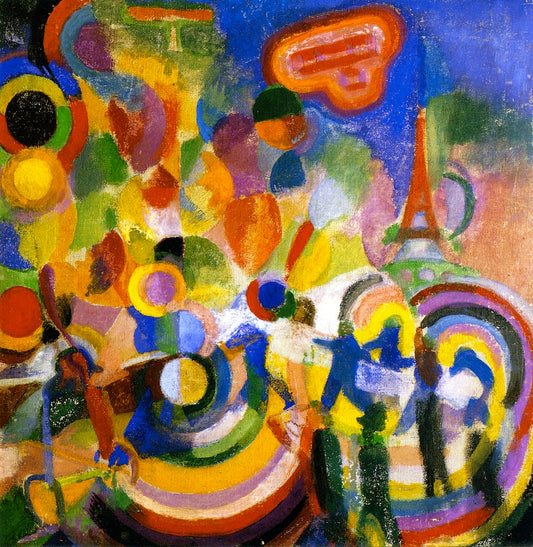 Homage to Bleriot, vintage artwork by Robert Delaunay, 12x8" (A4) Poster