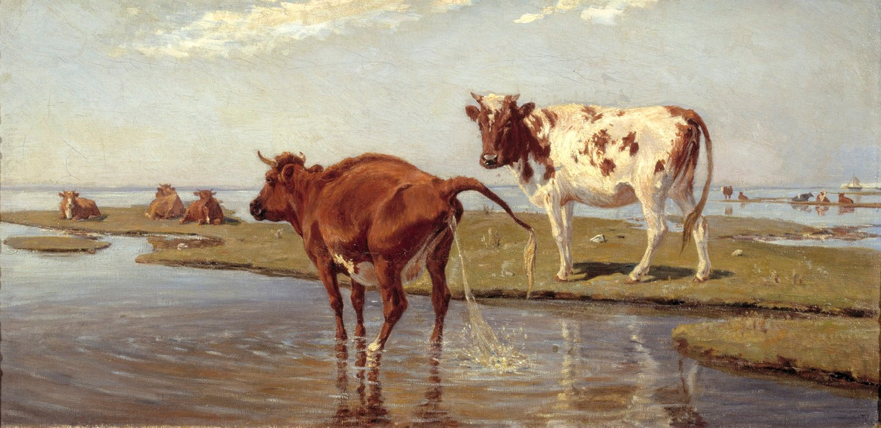 Cows on Saltholm, vintage artwork by Theodor Philipsen, 12x8" (A4) Poster