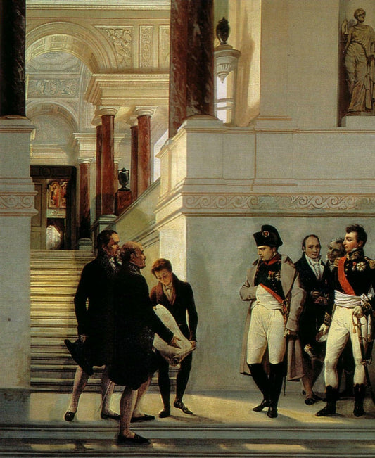 Napoleon visiting the staircase of the Louvre (Detail), vintage artwork by Auguste Couder, A3 (16x12") Poster Print
