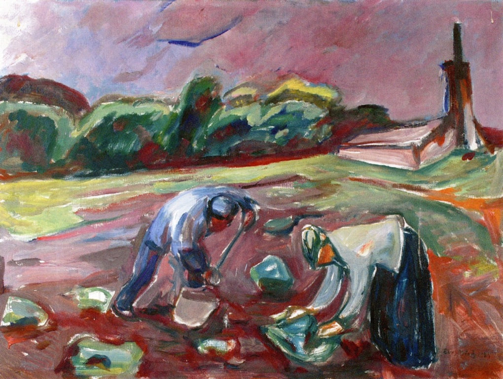 At Work by the Greenhouse by Edvard Munch,A3(16x12")Poster