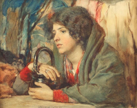 The Laundress, vintage artwork by Ludwig Johann Passini, 12x8" (A4) Poster