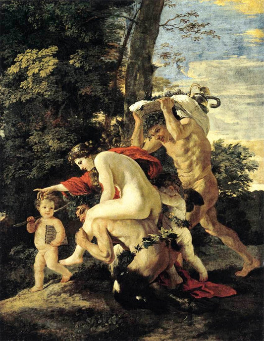Bacchic Scene, vintage artwork by Nicolas Poussin, 12x8" (A4) Poster