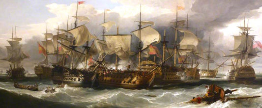 The Battle of Cape St Vincent, 14 February 1797, vintage artwork by Sir William Allan, 12x8" (A4) Poster