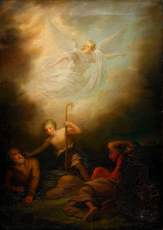 The disciples on the road to Emmaus, vintage artwork by Fredrik Westin, 12x8" (A4) Poster