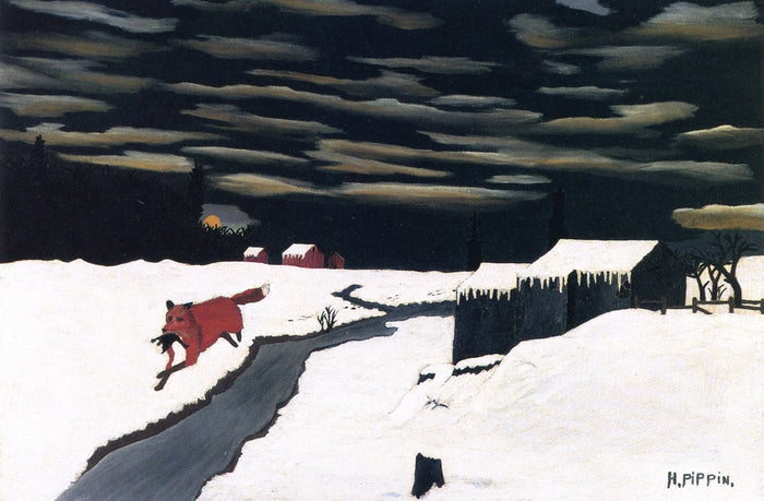 The Getaway, vintage artwork by Horace Pippin, 12x8