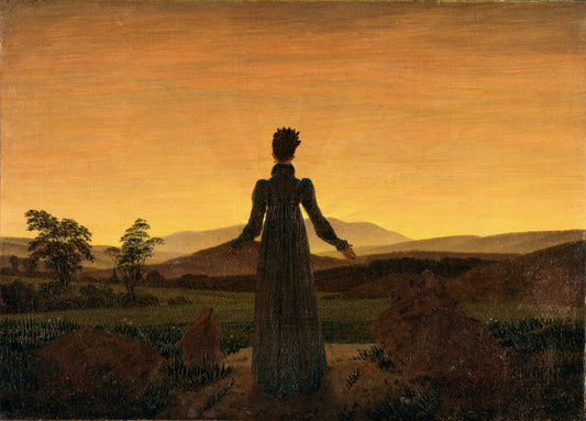 Woman Before the Rising Sun, vintage artwork by Caspar David Friedrich, 12x8" (A4) Poster