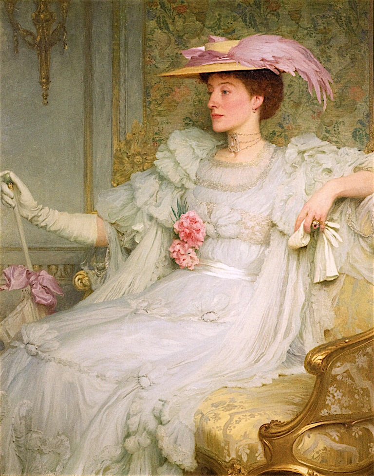 Portrait of Lady Hillingdon, vintage artwork by Sir Francis Bernard (Frank) Dicksee, 12x8" (A4) Poster