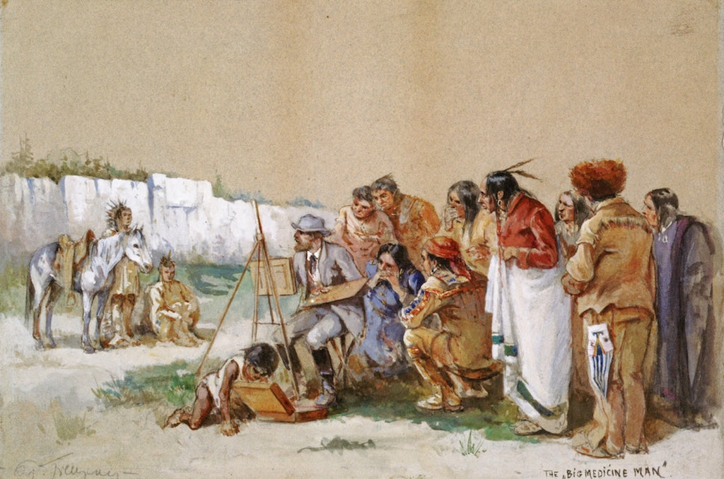 The 'Big Medicine Man', vintage artwork by Paul Frenzeny, 12x8" (A4) Poster