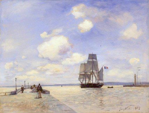 The Jetty at Honfleur, vintage artwork by Johan Barthold Jongkind, A3 (16x12") Poster Print