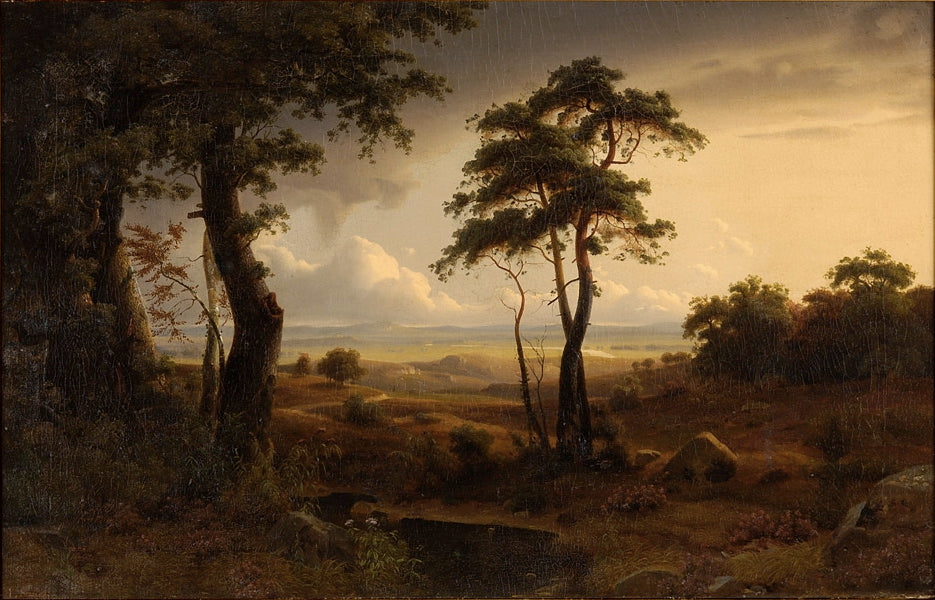 Mediterranean landscape, vintage artwork by Carl Ludwig Scheins, A3 (16x12") Poster Print