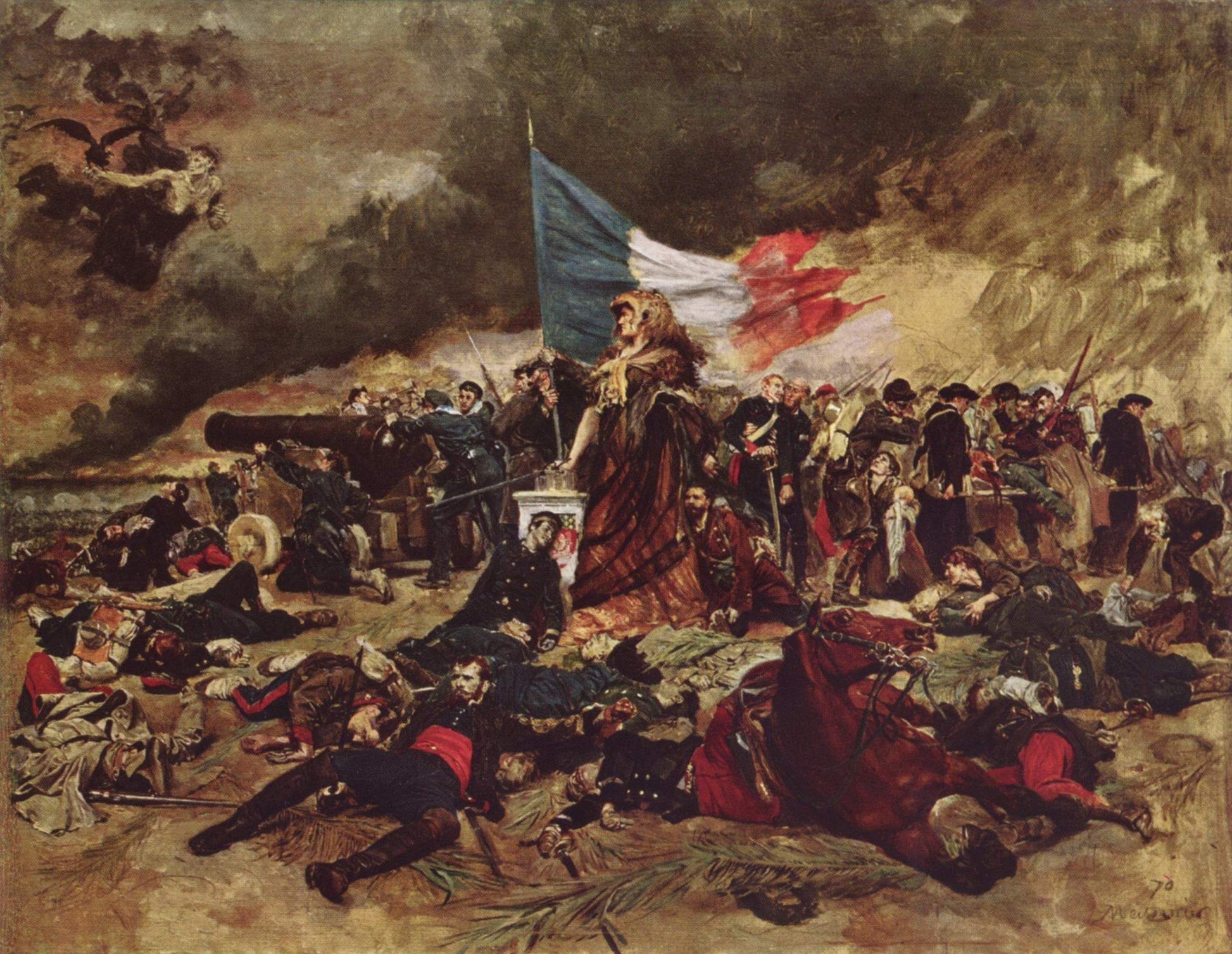 The Siege of Paris in 1870, vintage artwork by Jean-Louis Ernest Meissonier, A3 (16x12") Poster Print