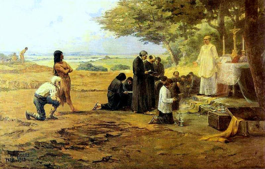 The Founding of São Paulo, vintage artwork by Antonio Parreiras, 12x8" (A4) Poster