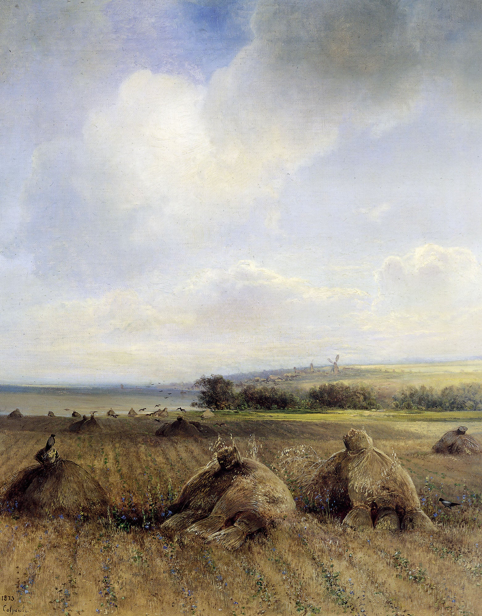 The End of Summer on the Volga River, vintage artwork by Alexei Kondratyevich Savrasov, 12x8" (A4) Poster