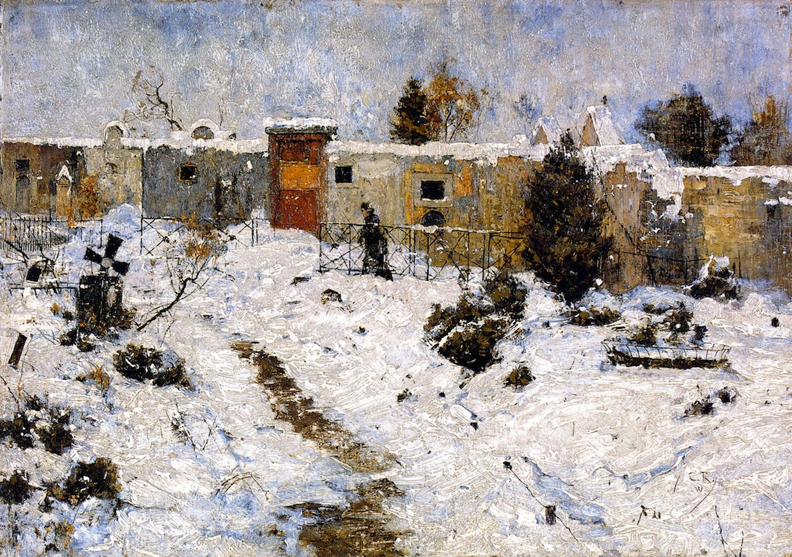 Graveyard in Winter, vintage artwork by Christian Rohlfs, 12x8" (A4) Poster