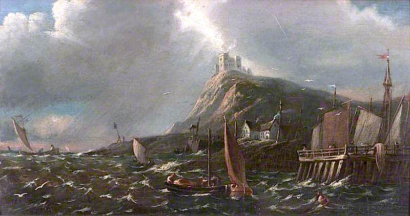 Tantallon Castle, East Lothian, vintage artwork by John Wilson Ewbank, A3 (16x12") Poster Print